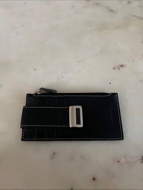 Lodis Black Leather Key & Card Holder with Silver Buckle